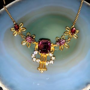 Scitarelli Vintage Faux Amethyst costume necklace